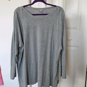 3x J.Jill Gray Sweater with button detail cuffs